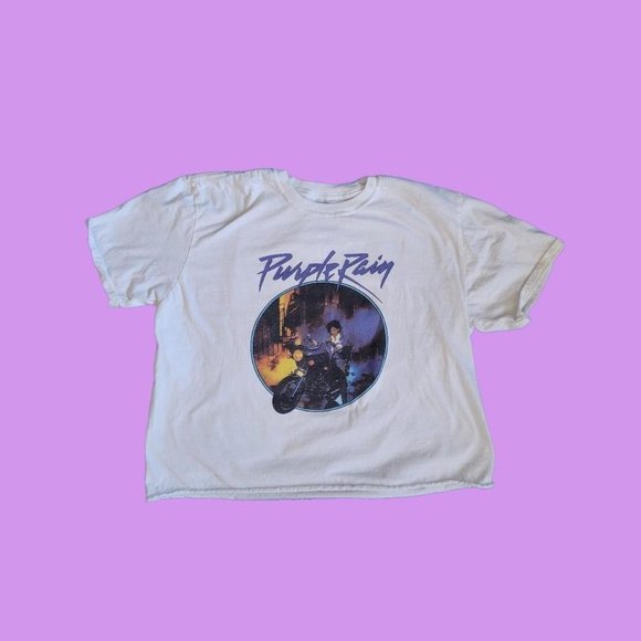prince estate Tops - Preloved Prince Purple Rain cropped top